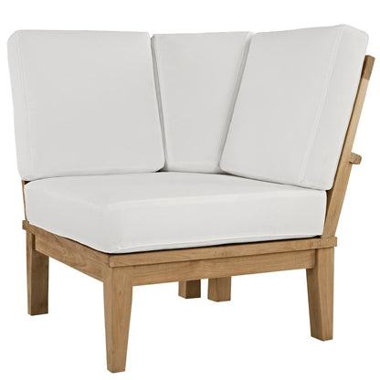 Marina Outdoor Patio Teak Armless Corner Sofa in Natural White by Modway (1146)