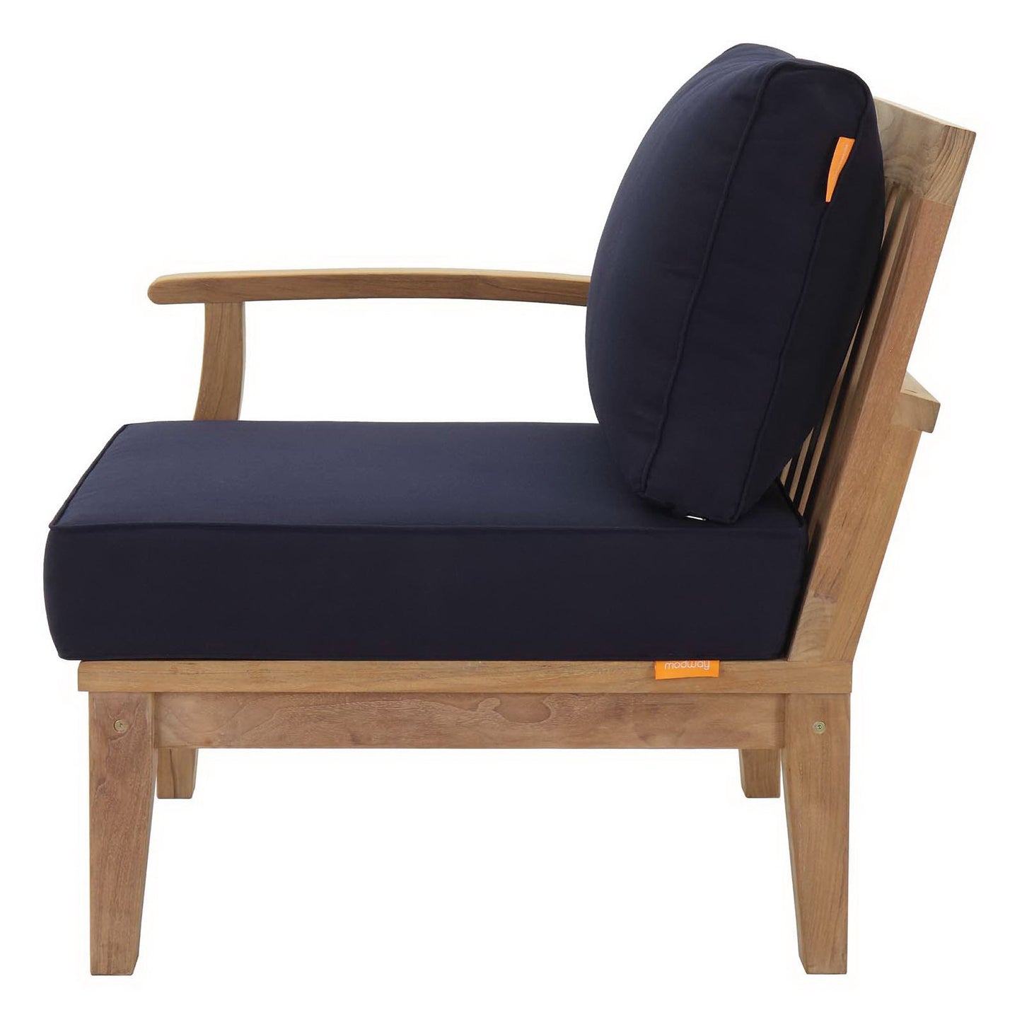 Marina Outdoor Patio Teak RAF Sofa Chair in Natural Navy by Modway (1148)