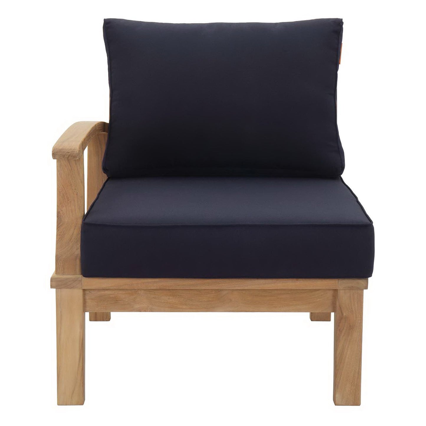 Marina Outdoor Patio Teak RAF Sofa Chair in Natural Navy by Modway (1148)