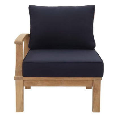Marina Outdoor Patio Teak RAF Sofa Chair in Natural Navy by Modway (1148)