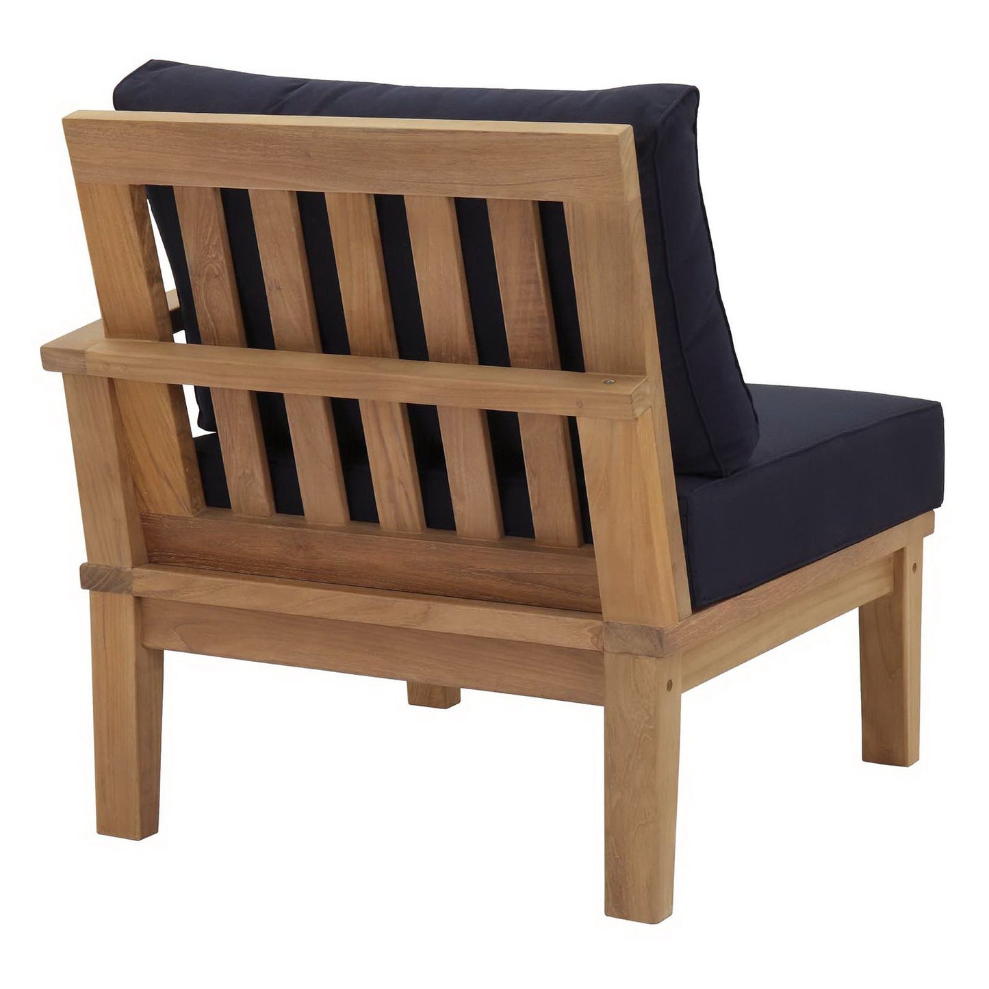 Marina Outdoor Patio Teak LAF Sofa Chair in Natural Navy by Modway (1149)