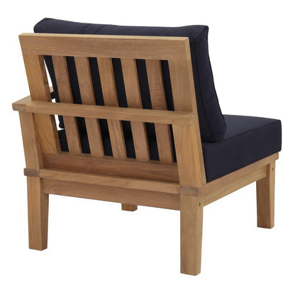 Marina Outdoor Patio Teak LAF Sofa Chair in Natural Navy by Modway (1149)