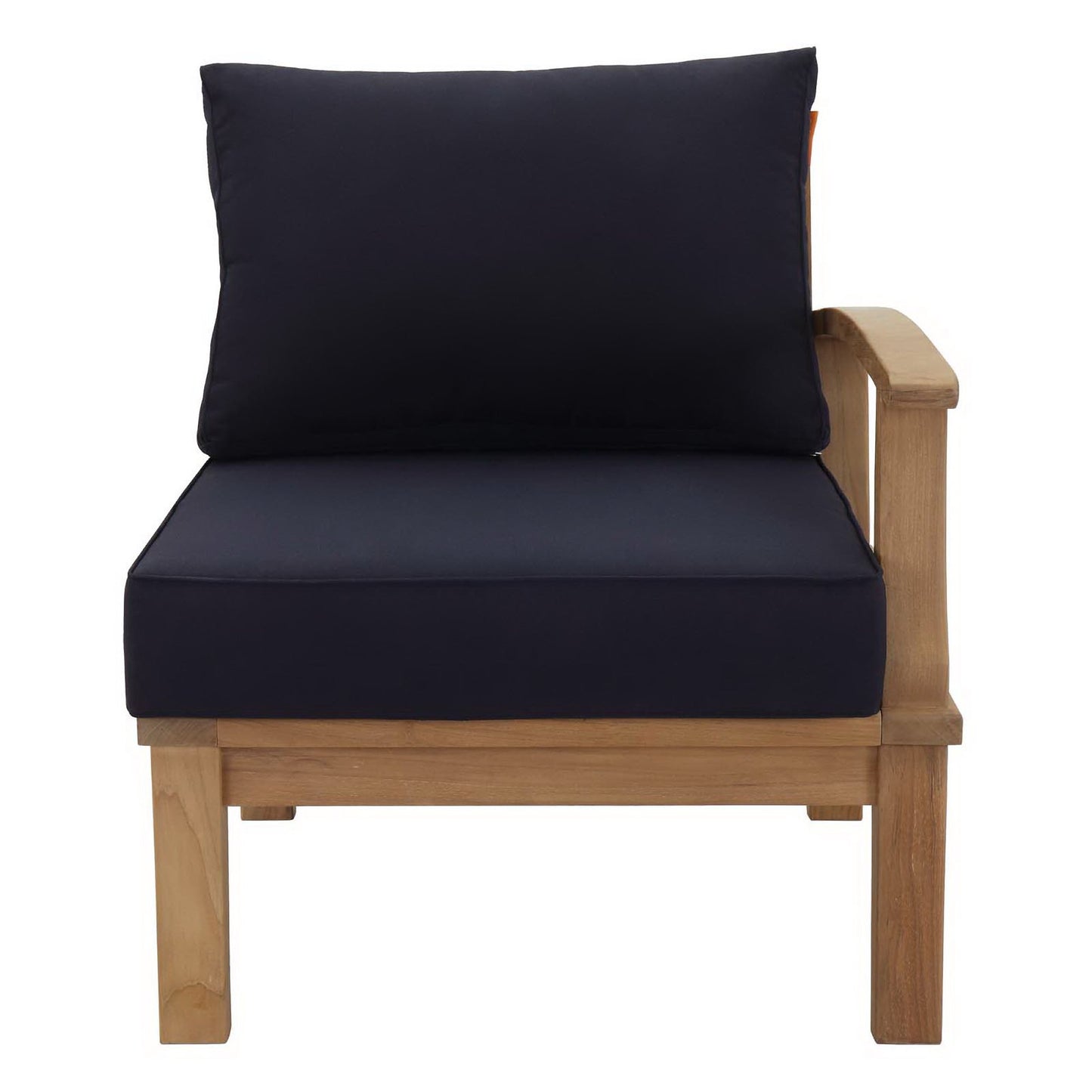 Marina Outdoor Patio Teak LAF Sofa Chair in Natural Navy by Modway (1149)