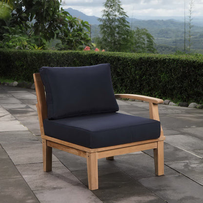 Marina Outdoor Patio Teak LAF Sofa Chair in Natural Navy by Modway (1149)
