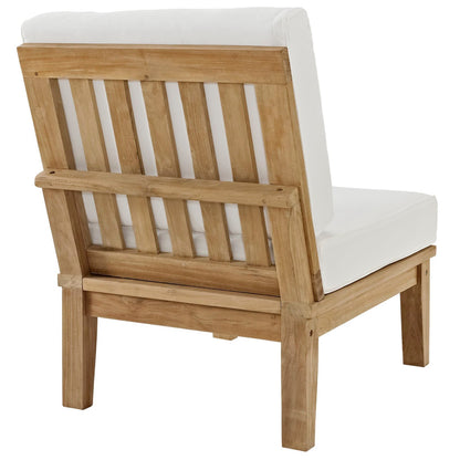 Marina Outdoor Patio Teak Armless Sofa Chair in Natural White by Modway (1150)