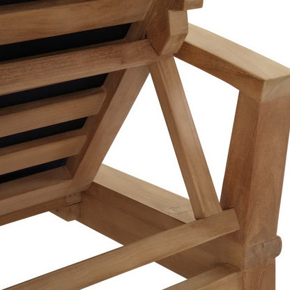 Marina Outdoor Patio Teak Chaise Lounge in Natural Navy by Modway (1151)