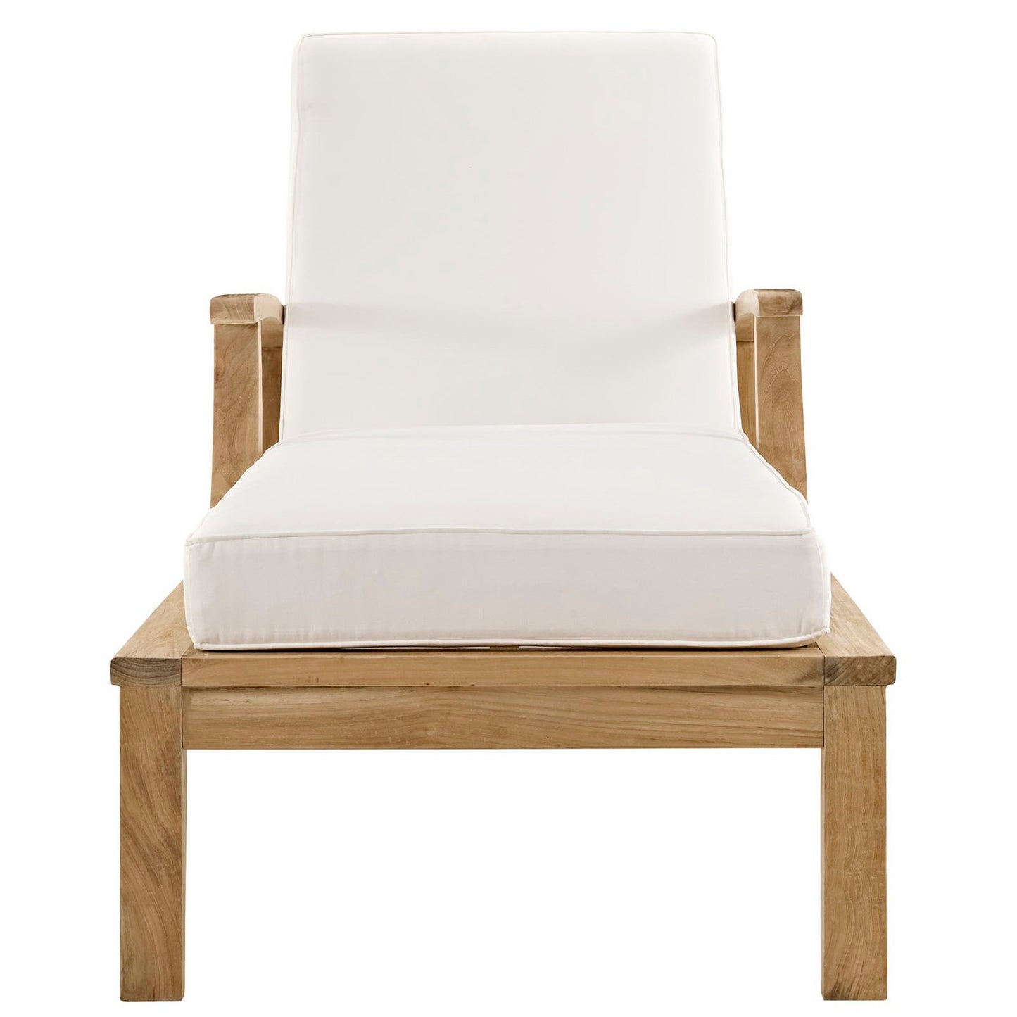 Marina Outdoor Patio Teak Chaise Lounge in Natural White by Modway (1151)
