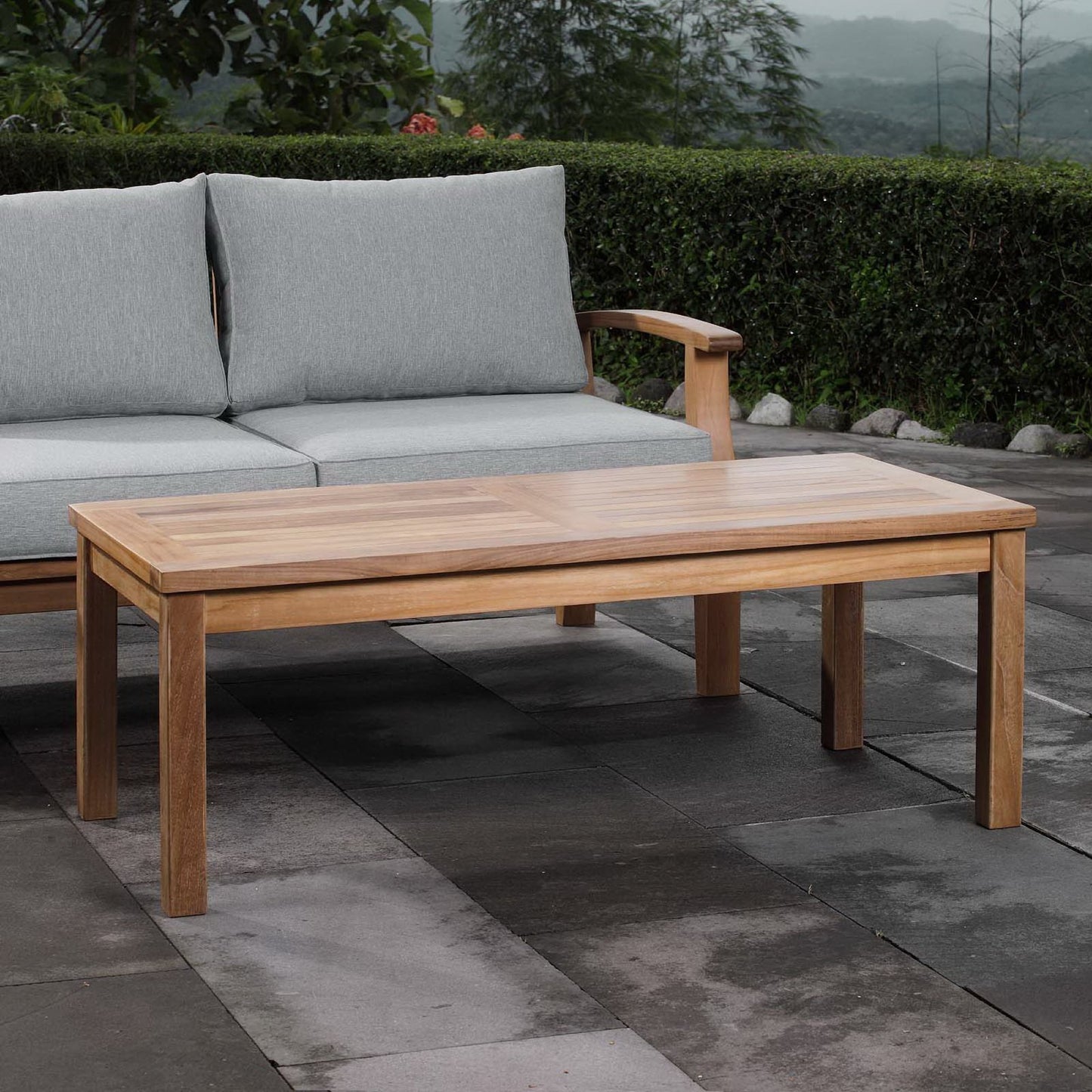 Marina Outdoor Patio Teak Coffee Table in Natural by Modway (1154)