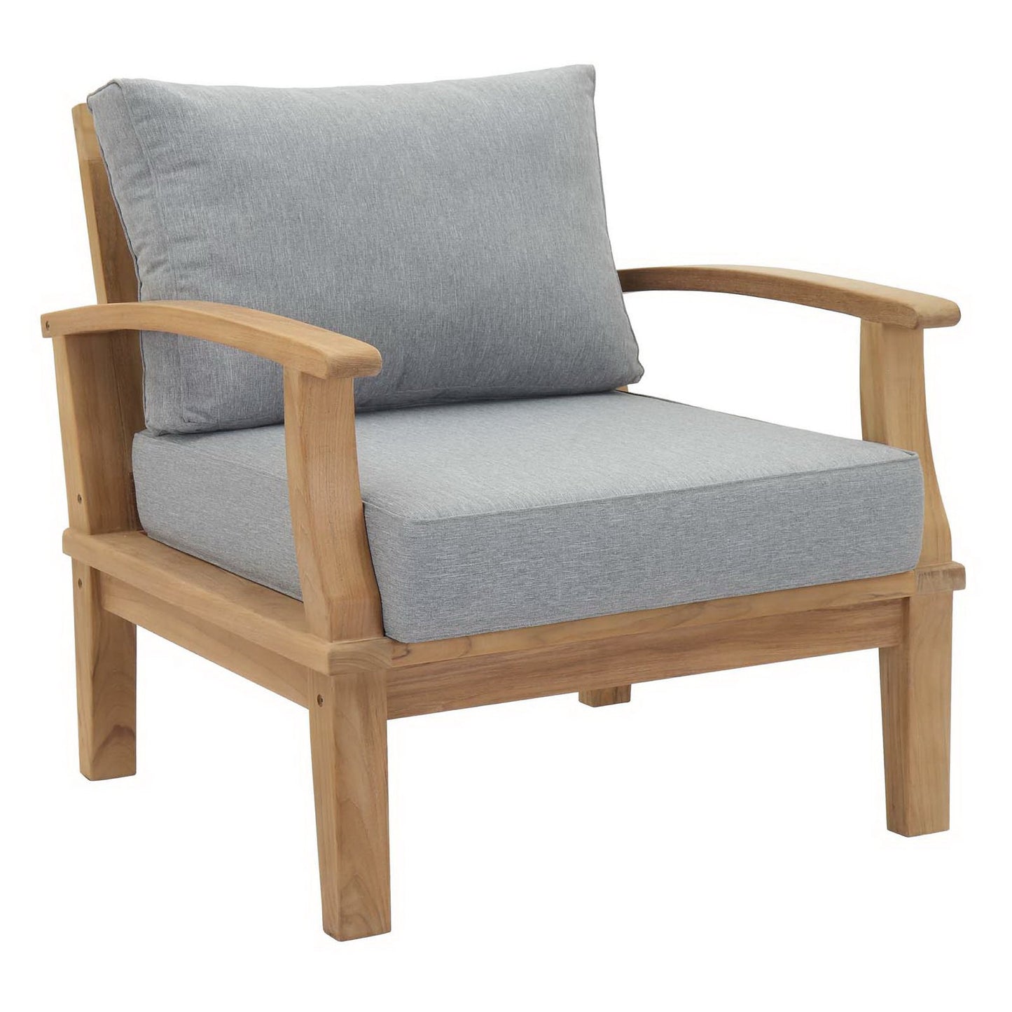 Marina 7 Piece Outdoor Patio Teak Furniture Set in Natural Gray by Modway