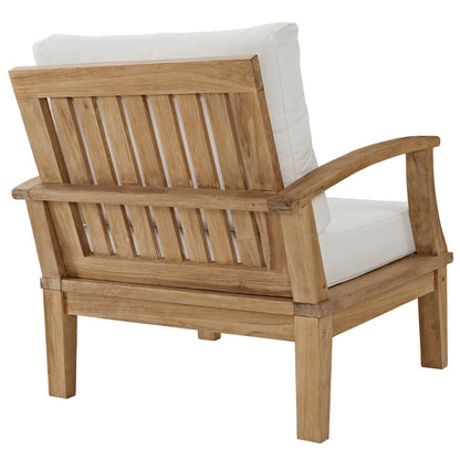 Marina 9 Piece Outdoor Patio Teak Set in Natural White by Modway