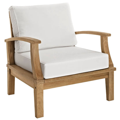 Marina 4 Piece Outdoor Patio Teak Furniture Set in Natural White by Modway (1537)