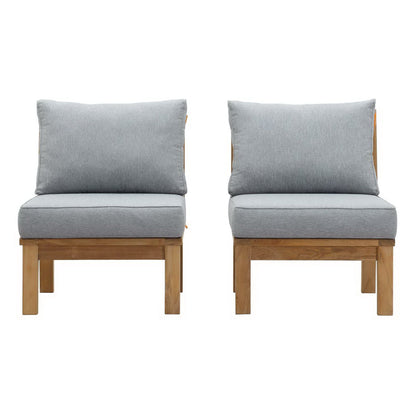Marina 2 Piece Outdoor Patio Teak Furniture Set in Natural Gray by Modway (1821)