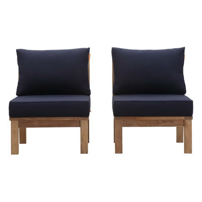 Marina 2 Piece Outdoor Patio Teak Furniture Set in Natural Navy by Modway (1821)