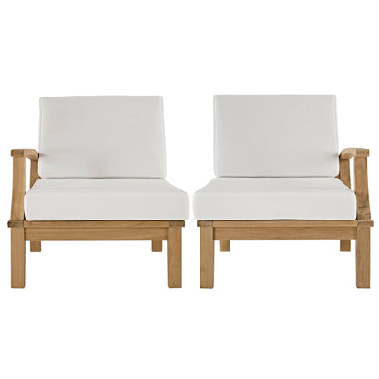 Marina 2 Piece Outdoor Patio Teak Furniture Set in Natural White by Modway (1822)
