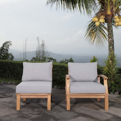 Marina 2 Piece Outdoor Patio Teak Furniture Set in Natural Gray by Modway (1823)