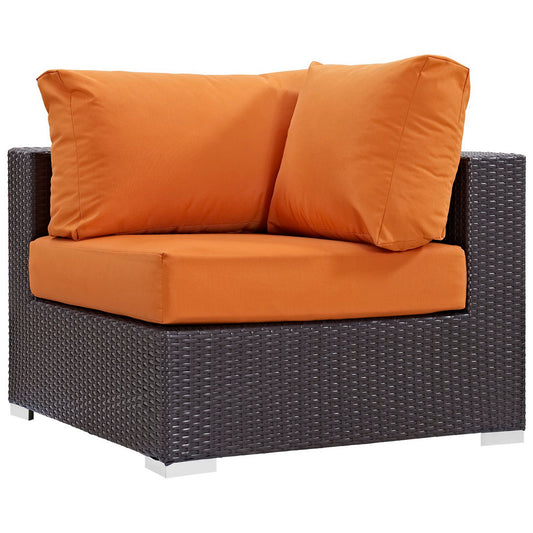 Convene Outdoor Patio Corner in Espresso Orange by Modway (EEI-1840)