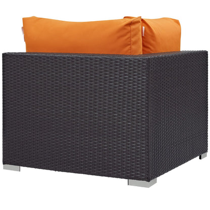 Convene Outdoor Patio Corner in Espresso Orange by Modway (EEI-1840)