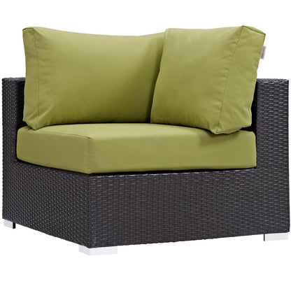 Convene Outdoor Patio Corner in Espresso Peridot by Modway (EEI-1840)