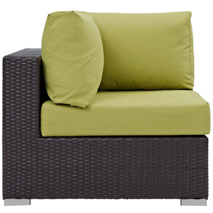 Convene Outdoor Patio Corner in Espresso Peridot by Modway (EEI-1840)