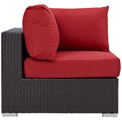 Convene Outdoor Patio Corner in Espresso Red by Modway (EEI-1840)