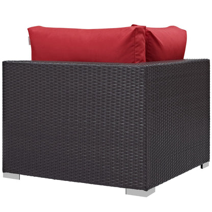 Convene Outdoor Patio Corner in Espresso Red by Modway (EEI-1840)