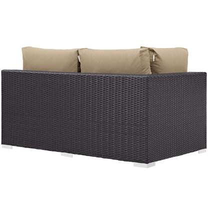 Convene Outdoor Patio Left Arm Loveseat in Espresso Mocha by Modway (EEI-1842)