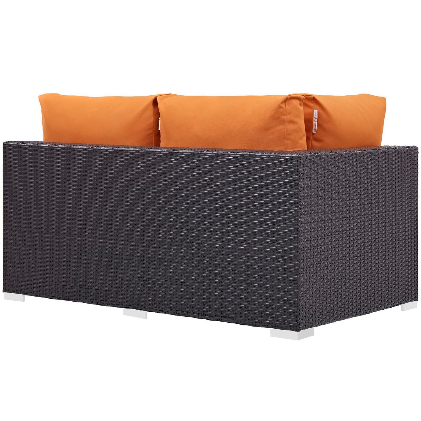 Convene Outdoor Patio Left Arm Loveseat in Espresso Orange by Modway (EEI-1842)