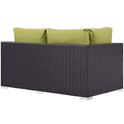 Convene Outdoor Patio Left Arm Loveseat in Espresso Peridot by Modway (EEI-1842)