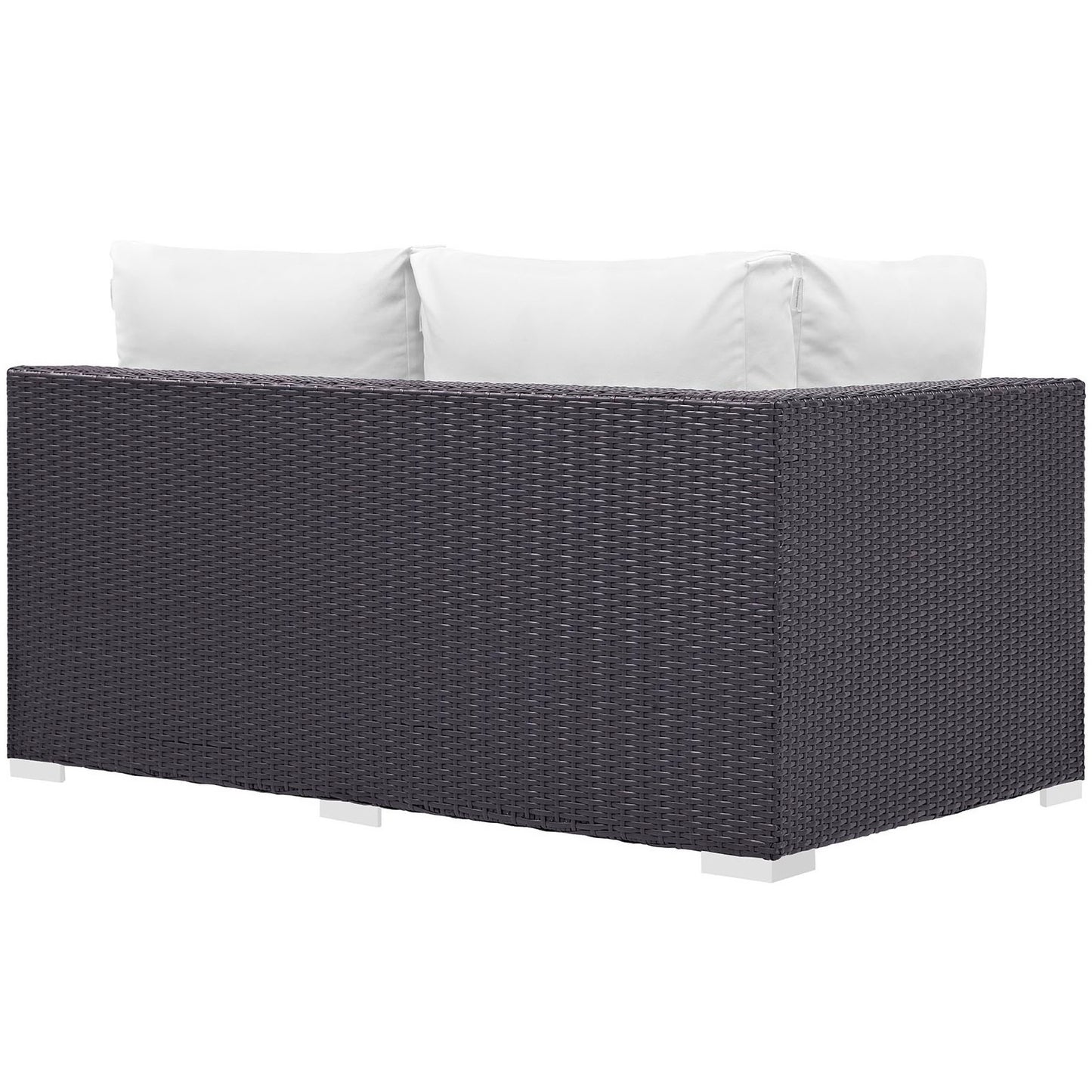 Convene Outdoor Patio Left Arm Loveseat in Espresso White by Modway (EEI-1842)