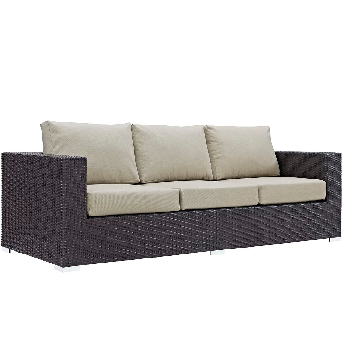 Convene Outdoor Patio Sofa in Espresso Beige by Modway (EEI-1844)