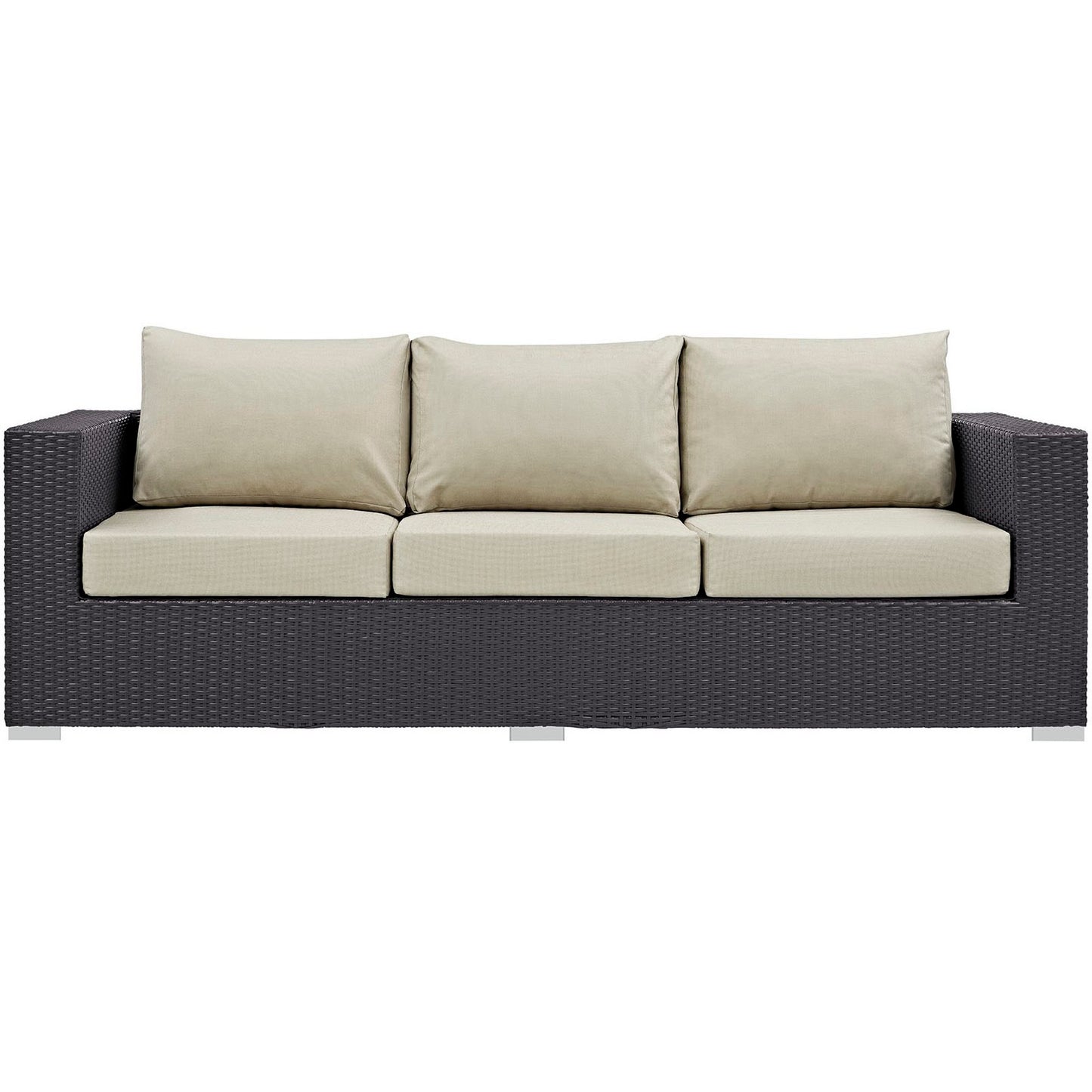 Convene Outdoor Patio Sofa in Espresso Beige by Modway (EEI-1844)