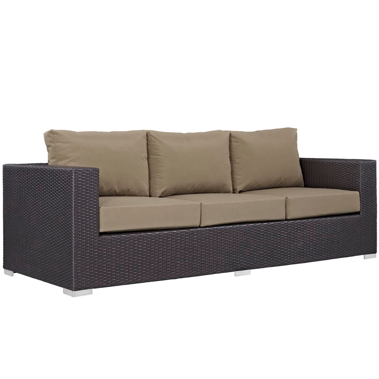 Convene Outdoor Patio Sofa in Espresso Mocha by Modway (EEI-1844)