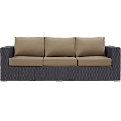 Convene Outdoor Patio Sofa in Espresso Mocha by Modway (EEI-1844)