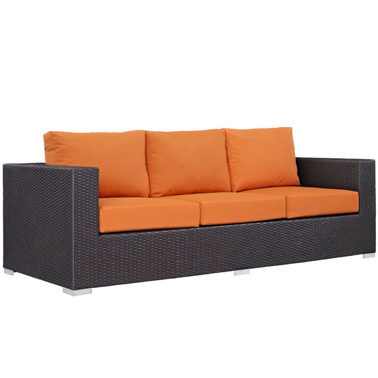 Convene Outdoor Patio Sofa in Espresso Orange by Modway (EEI-1844)