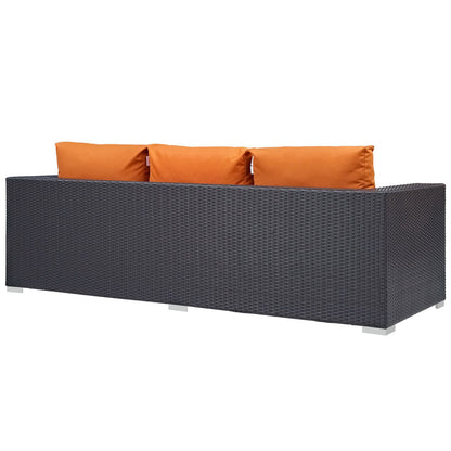 Convene Outdoor Patio Sofa in Espresso Orange by Modway (EEI-1844)