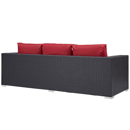 Convene Outdoor Patio Sofa in Espresso Red by Modway (EEI-1844)