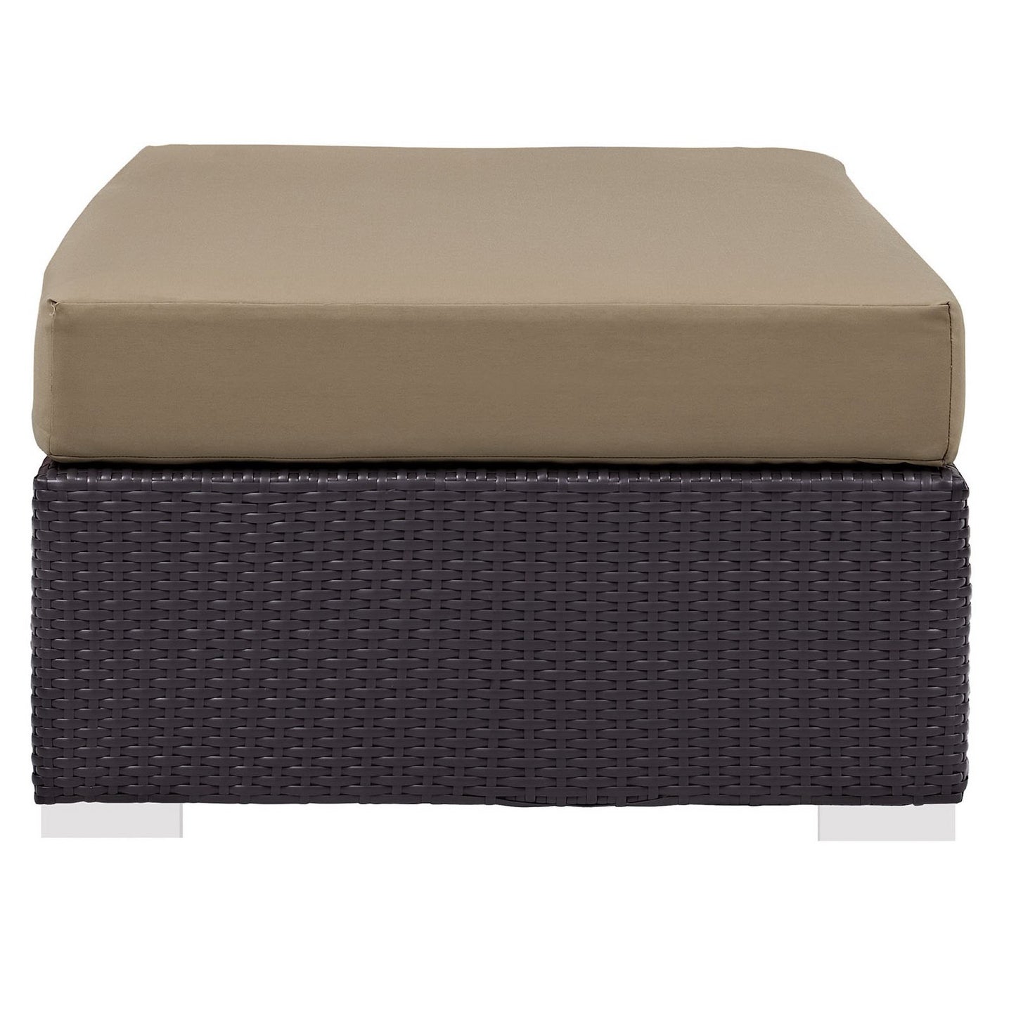 Convene Outdoor Patio Fabric Rectangle Ottoman in Espresso Mocha by Modway (EEI-1847)