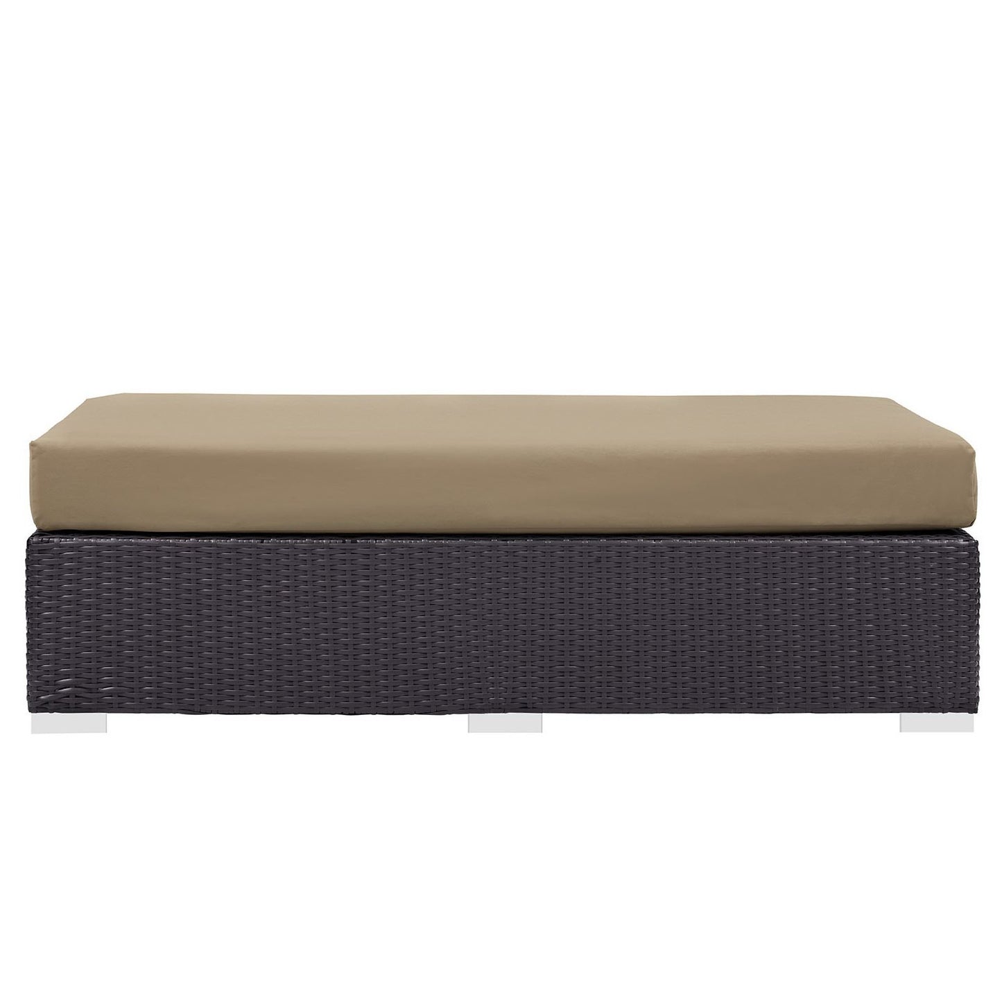 Convene Outdoor Patio Fabric Rectangle Ottoman in Espresso Mocha by Modway (EEI-1847)