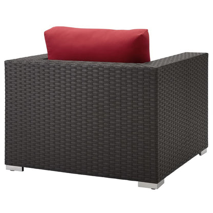 Sojourn Outdoor Patio Sunbrella Armchair in Canvas Red by Modway (1850)