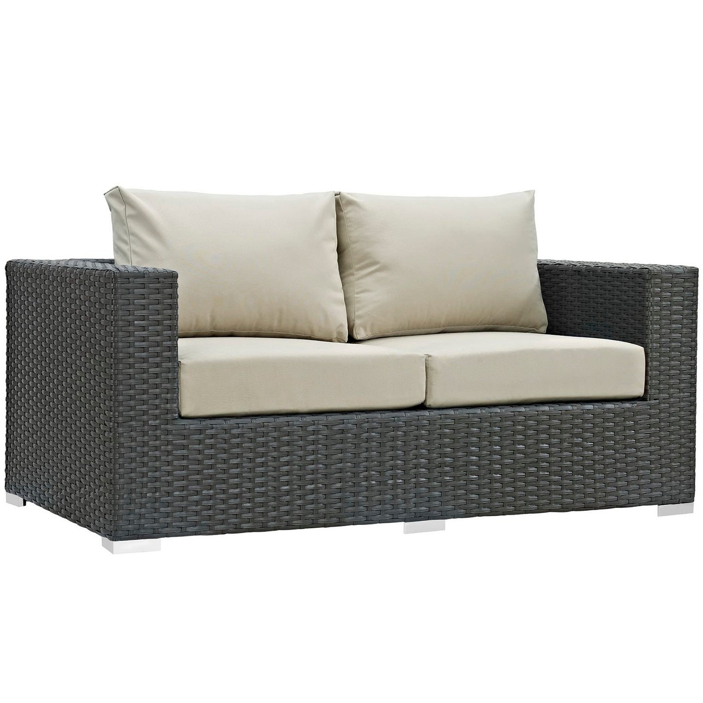 Sojourn Outdoor Patio Sunbrella Loveseat in Canvas Antique Beige by Modway (1851)
