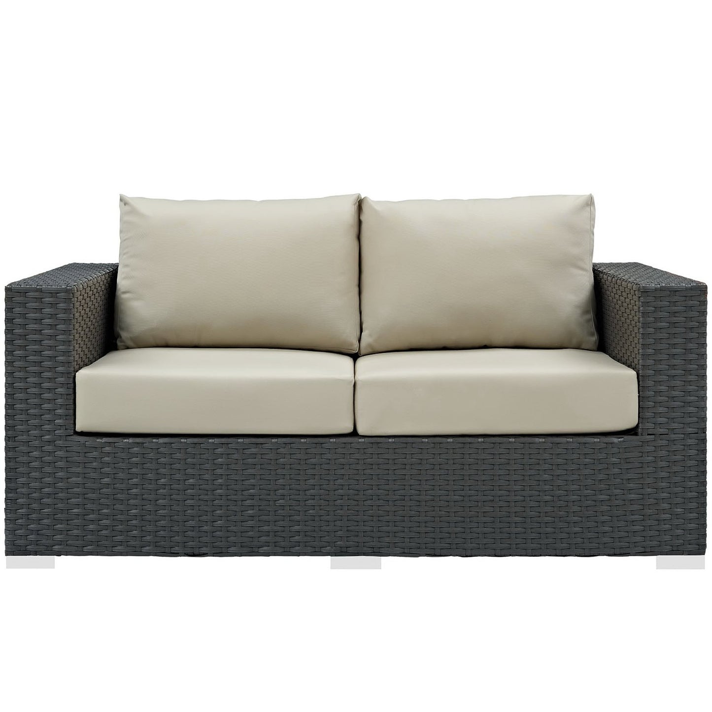 Sojourn Outdoor Patio Sunbrella Loveseat in Canvas Antique Beige by Modway (1851)