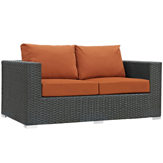 Sojourn Outdoor Patio Sunbrella Loveseat in Canvas Tuscan by Modway (1851)