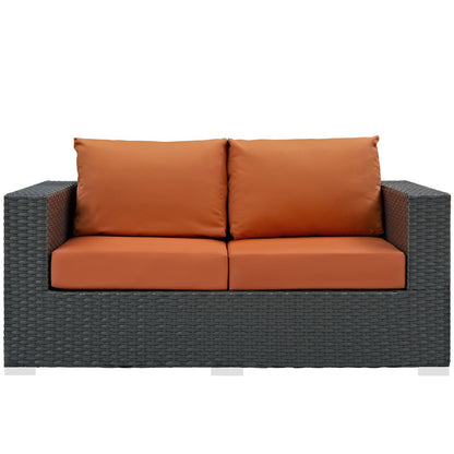 Sojourn Outdoor Patio Sunbrella Loveseat in Canvas Tuscan by Modway (1851)