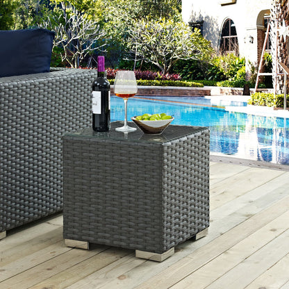 Sojourn Outdoor Patio Side Table in Chocolate by Modway (1853)