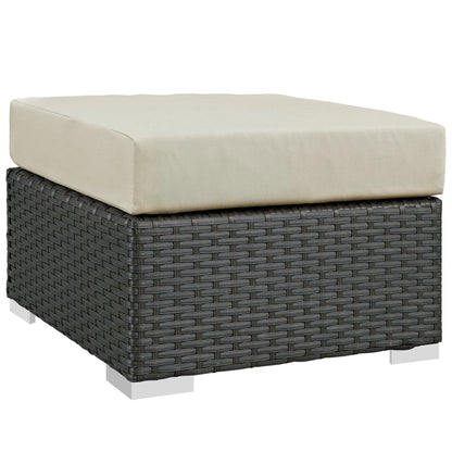 Sojourn Outdoor Patio Sunbrella Ottoman in Canvas Antique Beige by Modway (1855)