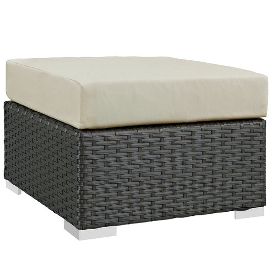 Sojourn Outdoor Patio Sunbrella Ottoman in Canvas Antique Beige by Modway (1855)