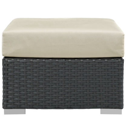Sojourn Outdoor Patio Sunbrella Ottoman in Canvas Antique Beige by Modway (1855)