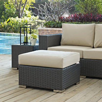 Sojourn Outdoor Patio Sunbrella Ottoman in Canvas Antique Beige by Modway (1855)