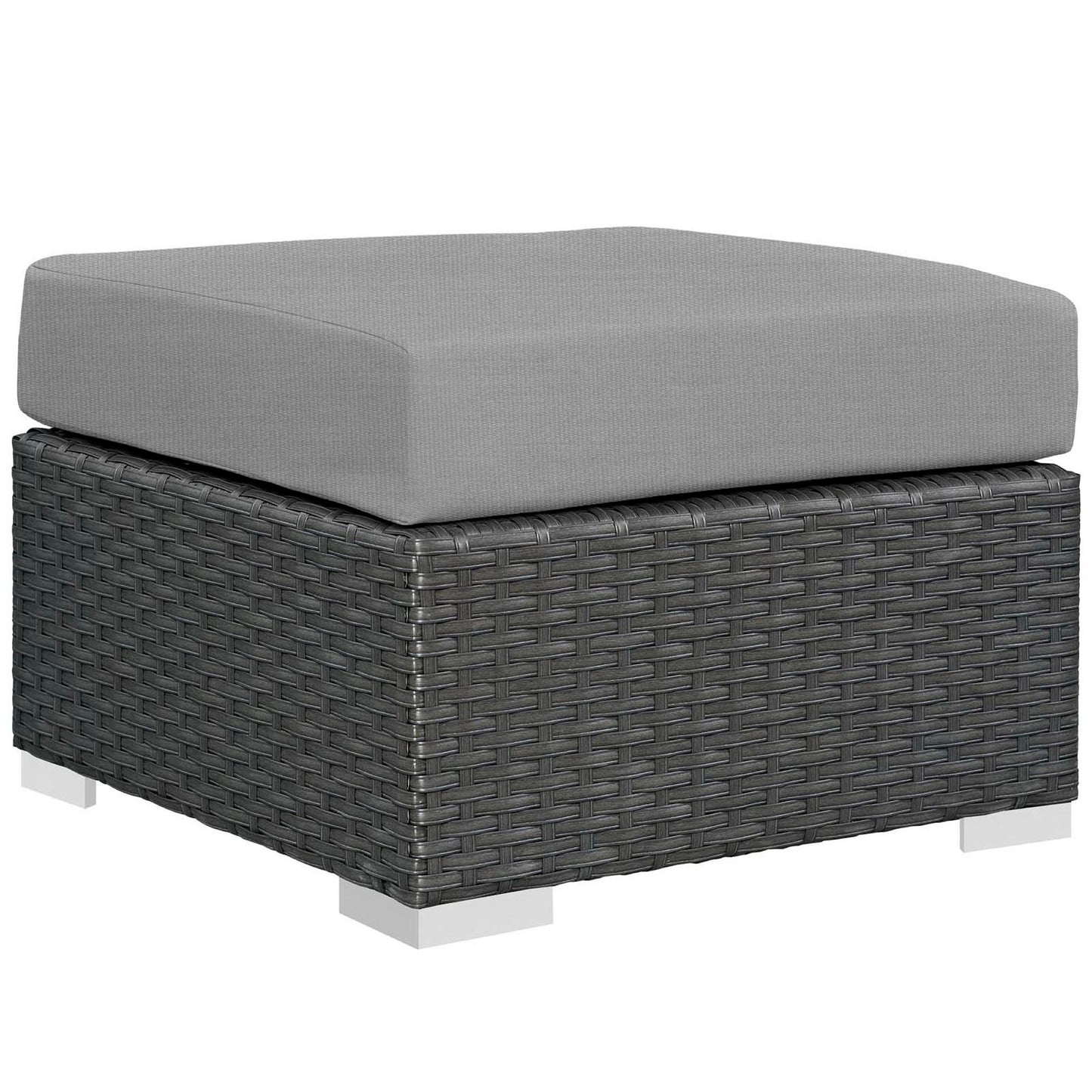Sojourn Outdoor Patio Sunbrella Ottoman in Canvas Gray by Modway (1855)