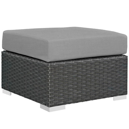 Sojourn Outdoor Patio Sunbrella Ottoman in Canvas Gray by Modway (1855)